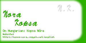 nora kopsa business card